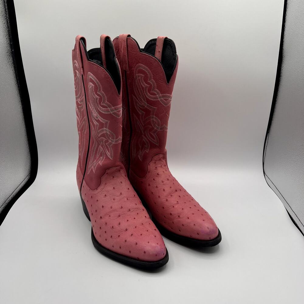 TWISTED X Pink Ostrich Pattern Western Womens Boots